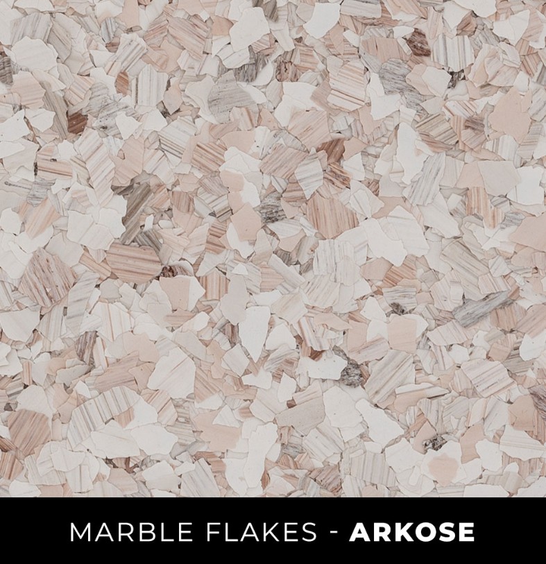 Marble flake epoxy Arkose cream blush pink stone
