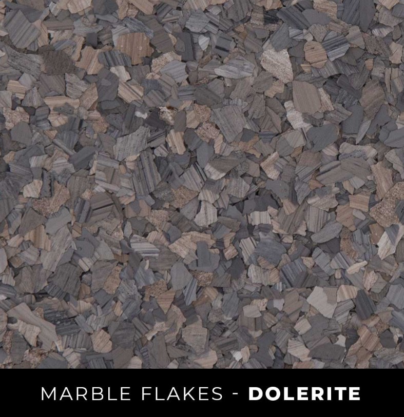 Marble flake Dolerite dark gray brown stone epoxy