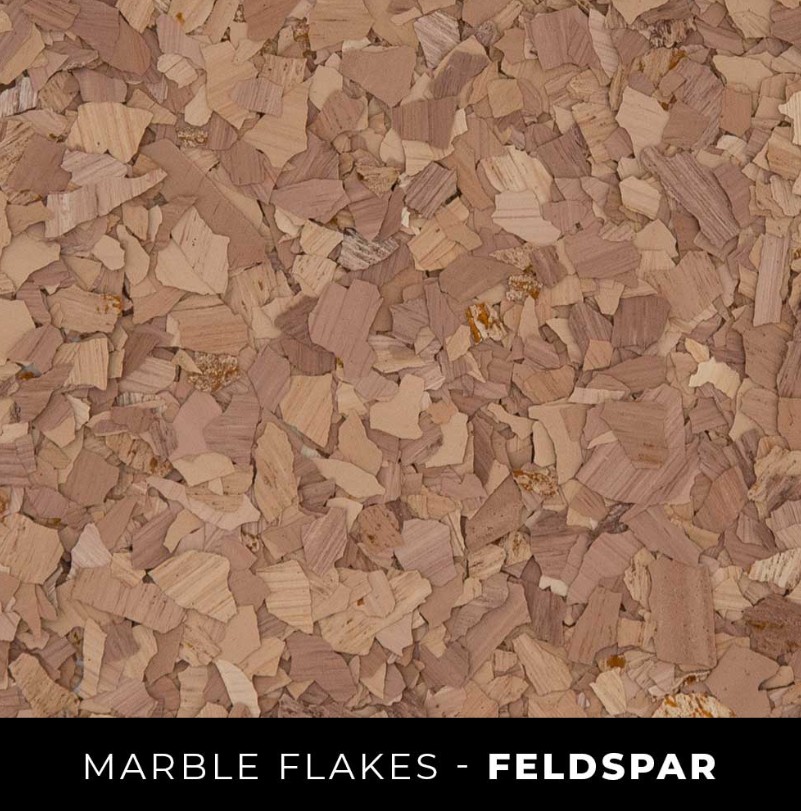 Marble flake Feldspar tan pink stone floor coating