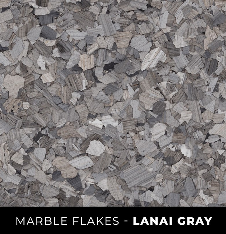 Marble flake Lanai Gray dark medium gray stone epoxy