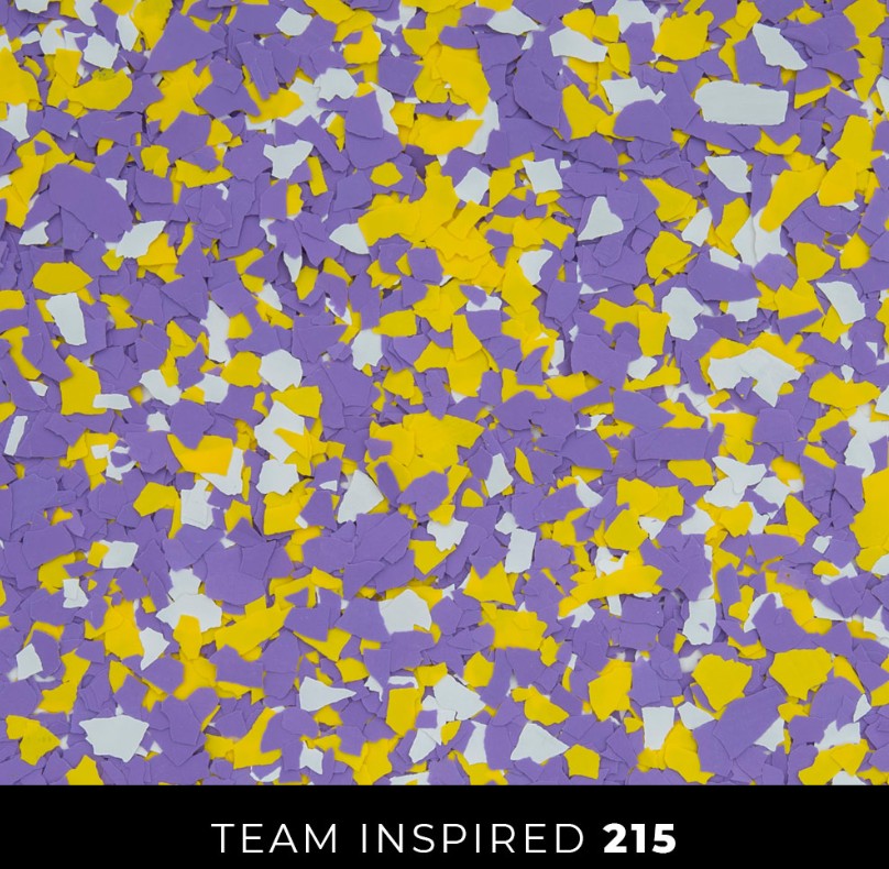 Epoxy 215 purple gold white flake floor coating