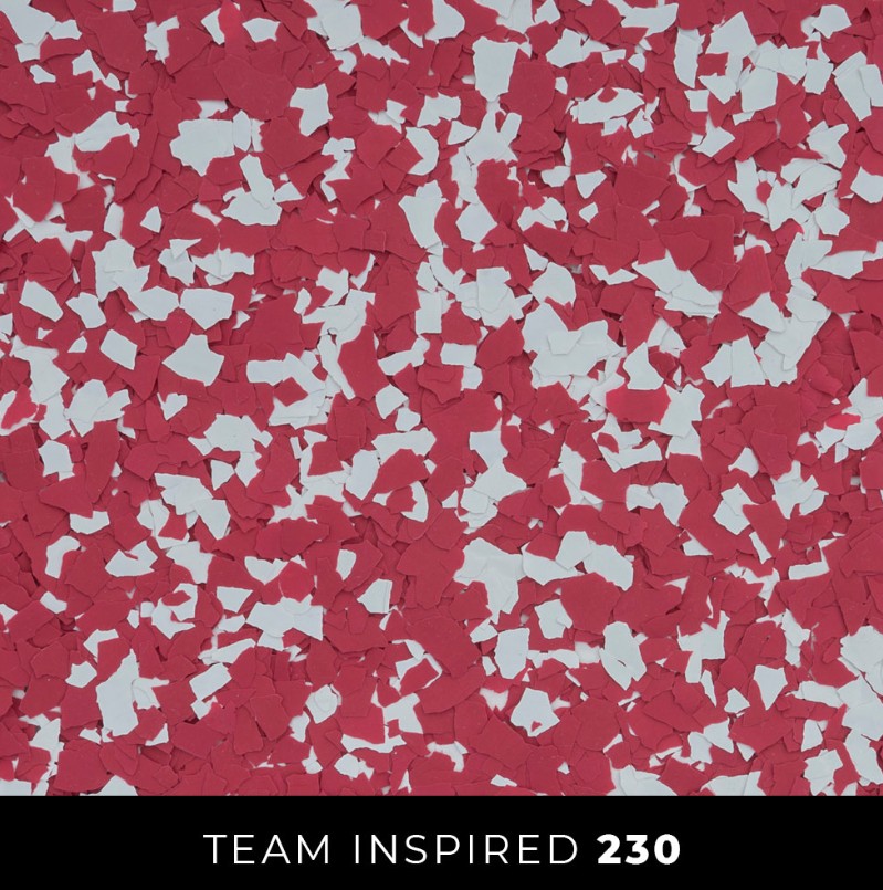 Epoxy 230 red pink white flake flooring