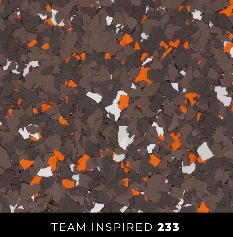 Epoxy 233 brown espresso orange white flake