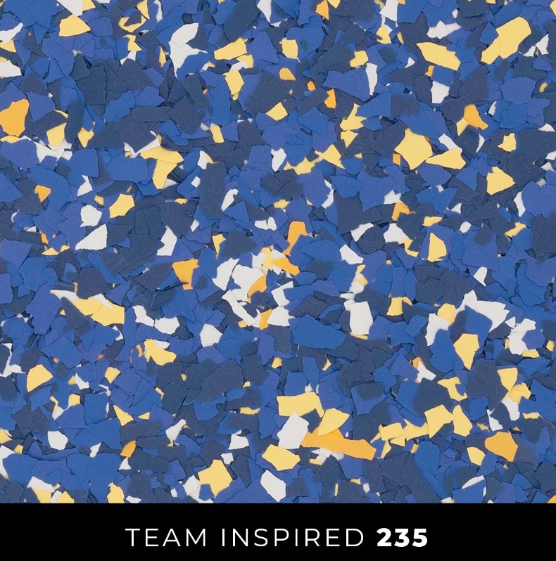 Epoxy 235 royal blue navy gold white flake floor