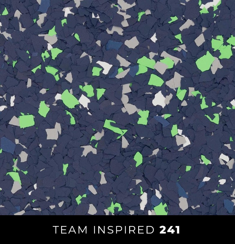 Epoxy 241 navy lime green gray white flake