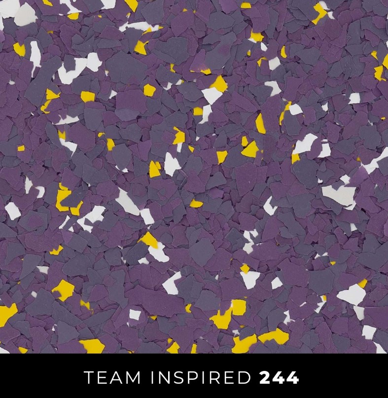Epoxy 244 purple gray yellow white flake floor