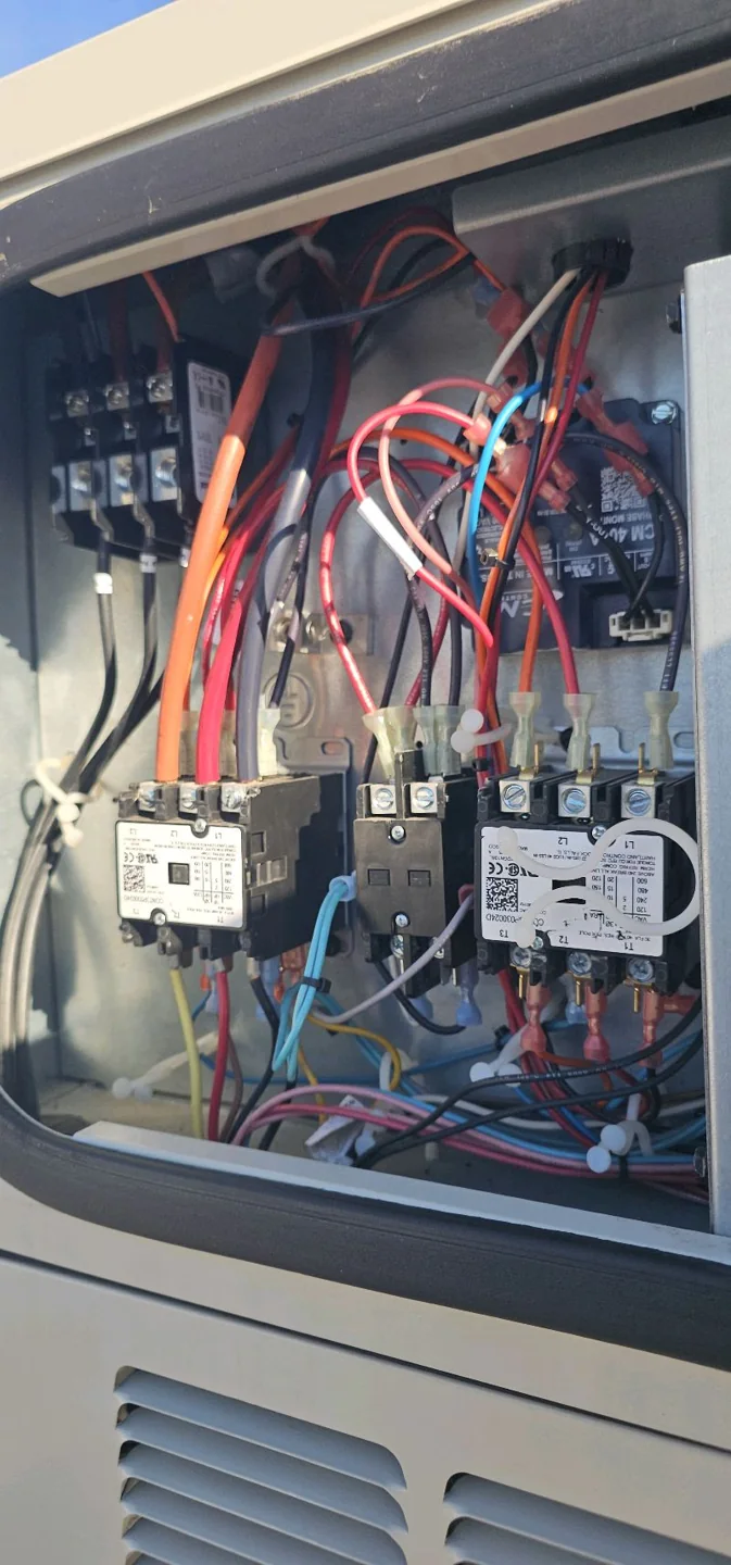 Accessible HVAC electrical compartment during Bakerss service work