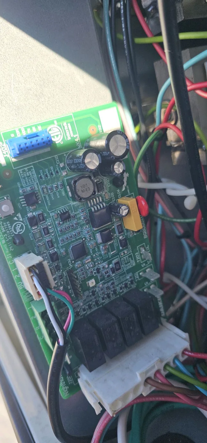 HVAC control board during Bakerss service work
