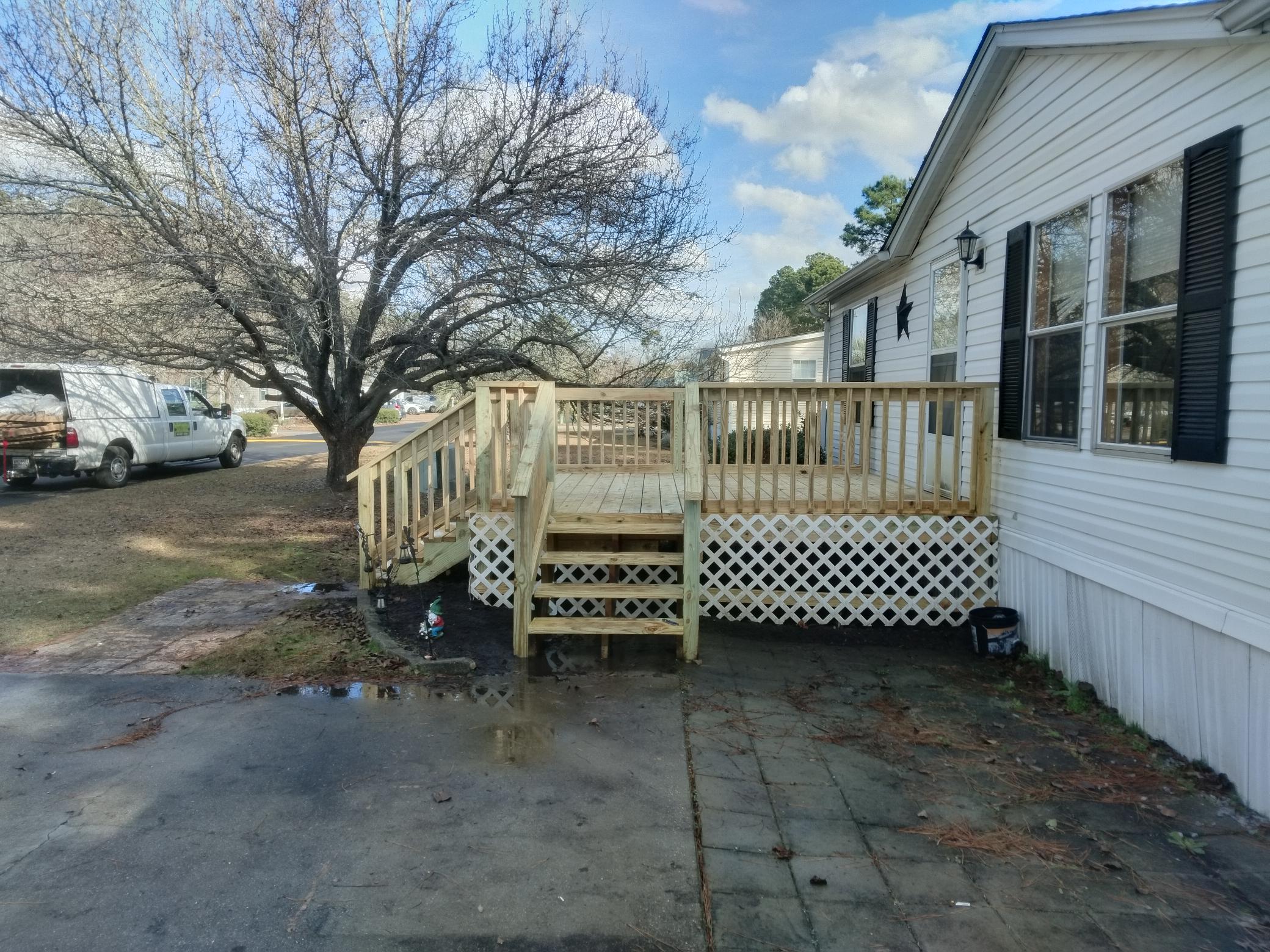 After: completed Conway deck full platform width staircase — Conway SC