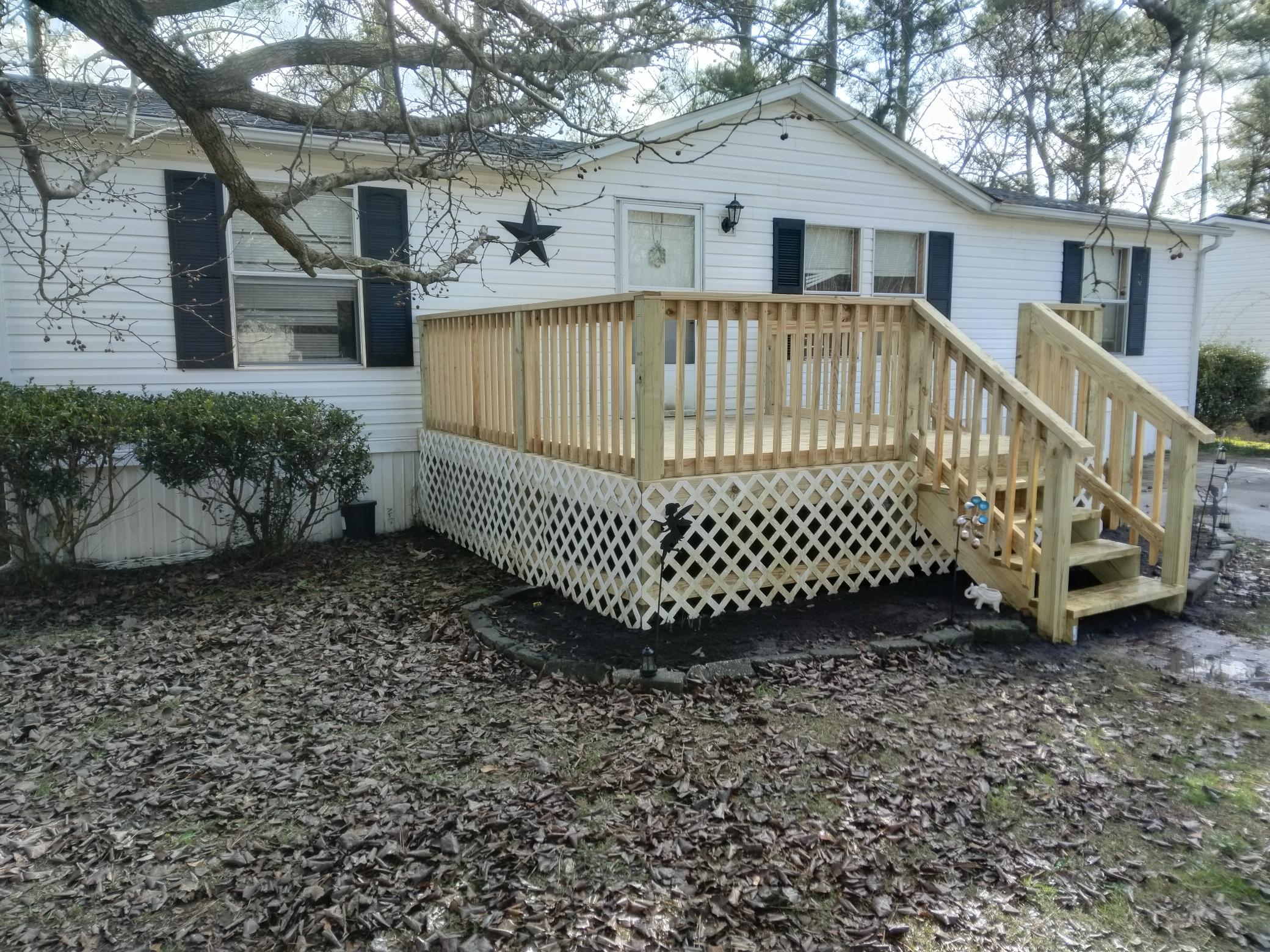 After: Conway deck wide view lattice live oak — Conway SC