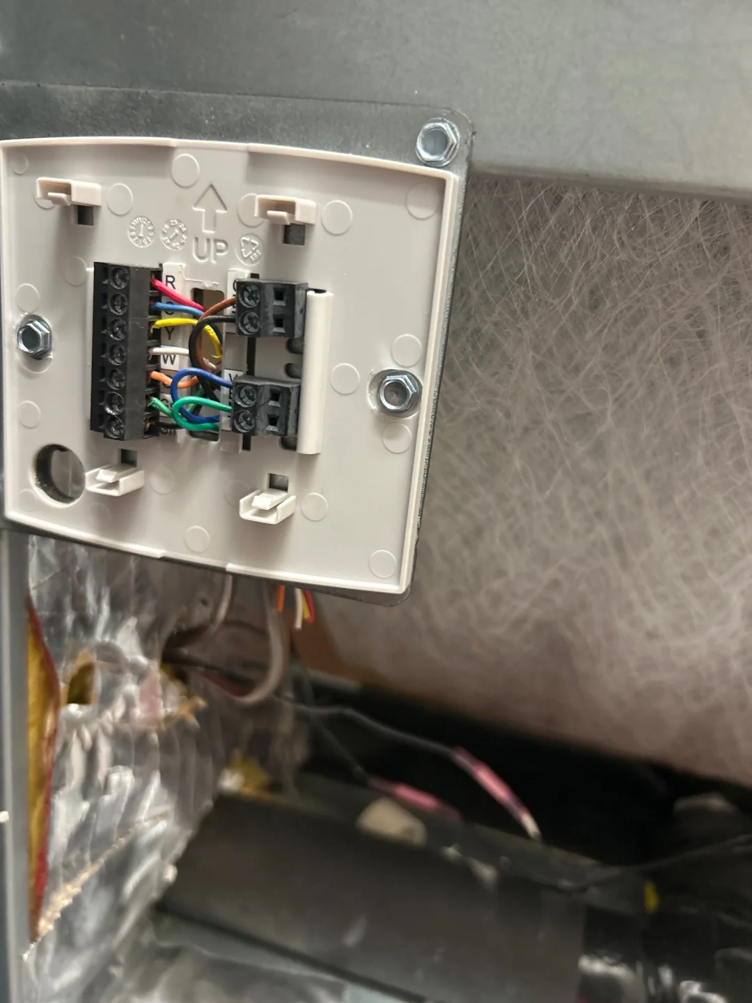 Thermostat base and wiring in Myrtle Beach · Coventry Apartments