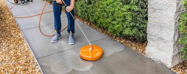 STIHL surface cleaner on concrete driveway — Surfside Beach SC
