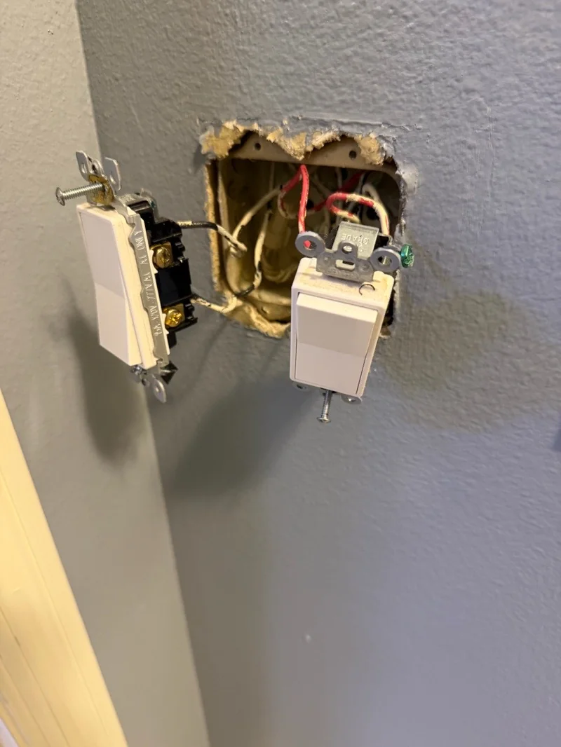 Switch and wall-box access during Bakerss service work