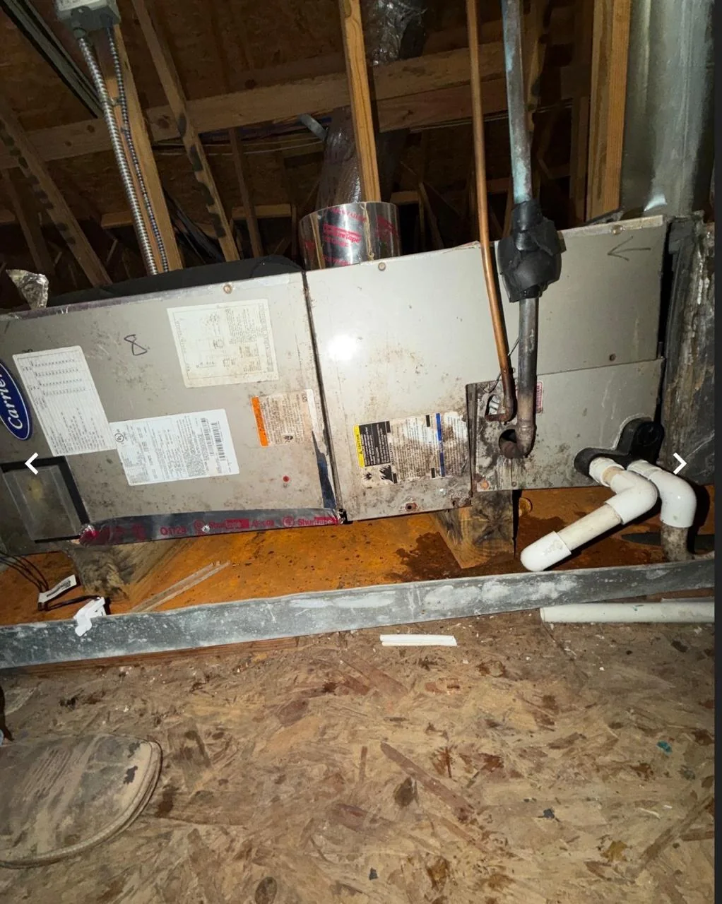 Attic air-handler installation in Myrtle Beach