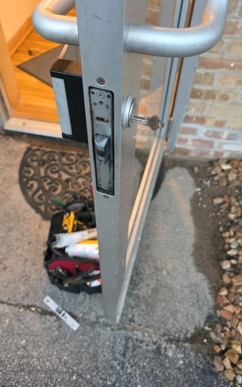 Door-lock hardware during service in Myrtle Beach